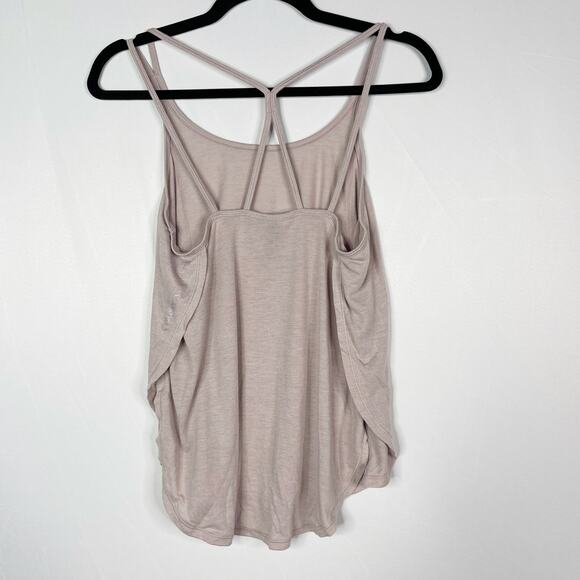 Calvin Klein Performance XSmall Epic Knit Strappy Tank Top Even Sand Cream Mauve - Picture 2 of 10